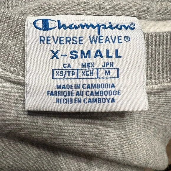 Champion Heather Gray Reverse Weave cropped sweatshirt women’s extra small - Picture 2 of 9